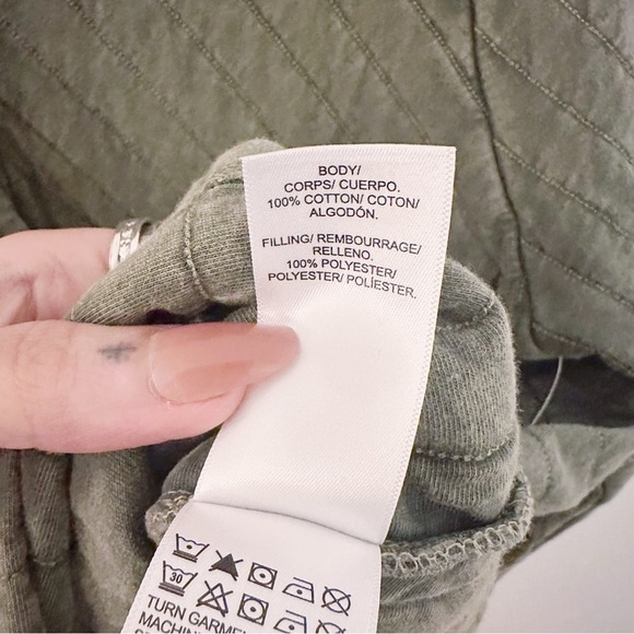 Lucky Brand Olive Quilted Jacket Button Up Bomber Pockets Green NWT - Picture 7 of 10